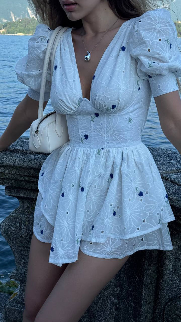 White Bloom Romper