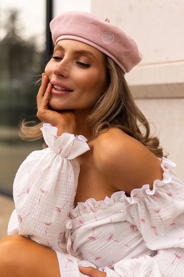 Heartfelt Red Off-Shoulder Muslin Dress