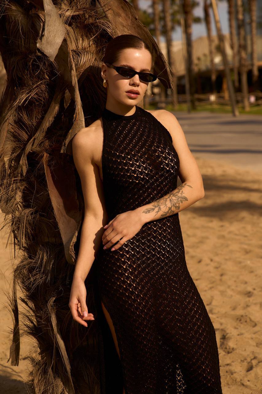 Black Crochet Beach Dress