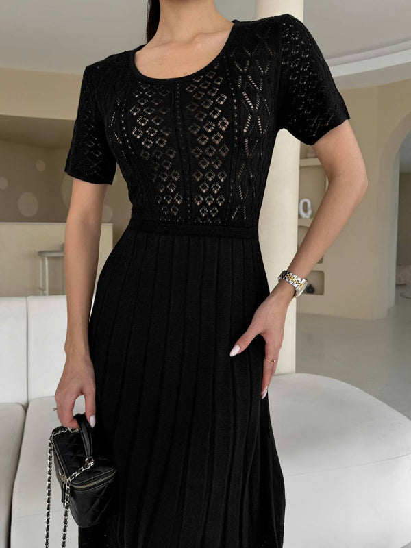 Noir Rhythm Knit Midi Dress