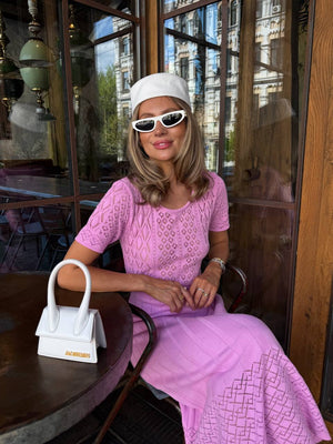 Lilac Bloom Knit Midi Dress