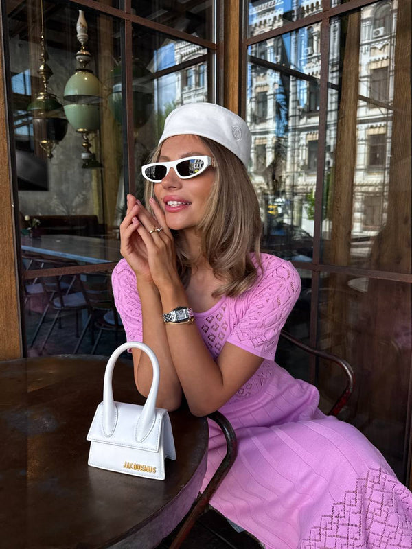Lilac Bloom Knit Midi Dress