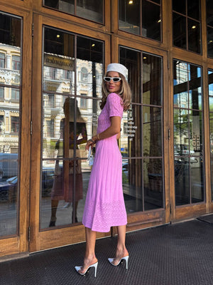 Lilac Bloom Knit Midi Dress