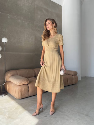 Sand Whisper Knit Midi Dress