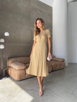 Sand Whisper Knit Midi Dress