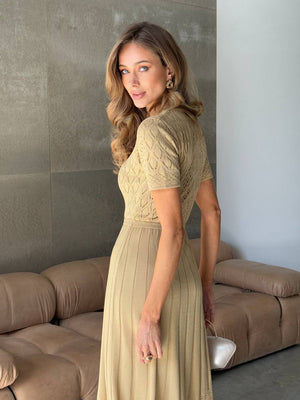 Sand Whisper Knit Midi Dress