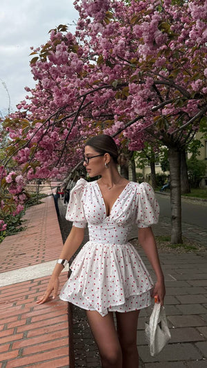 Whimsical Fit Mini Romper – Hearts Edition