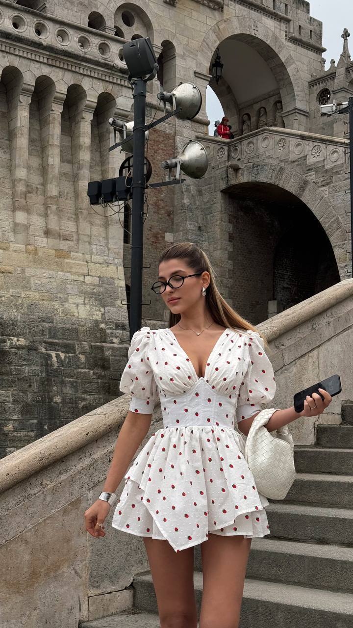 Whimsical Fit Mini Romper – Strawberry Edition