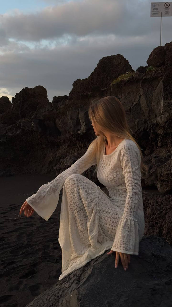 Ivory Muse Flared Sleeve Maxi Dress