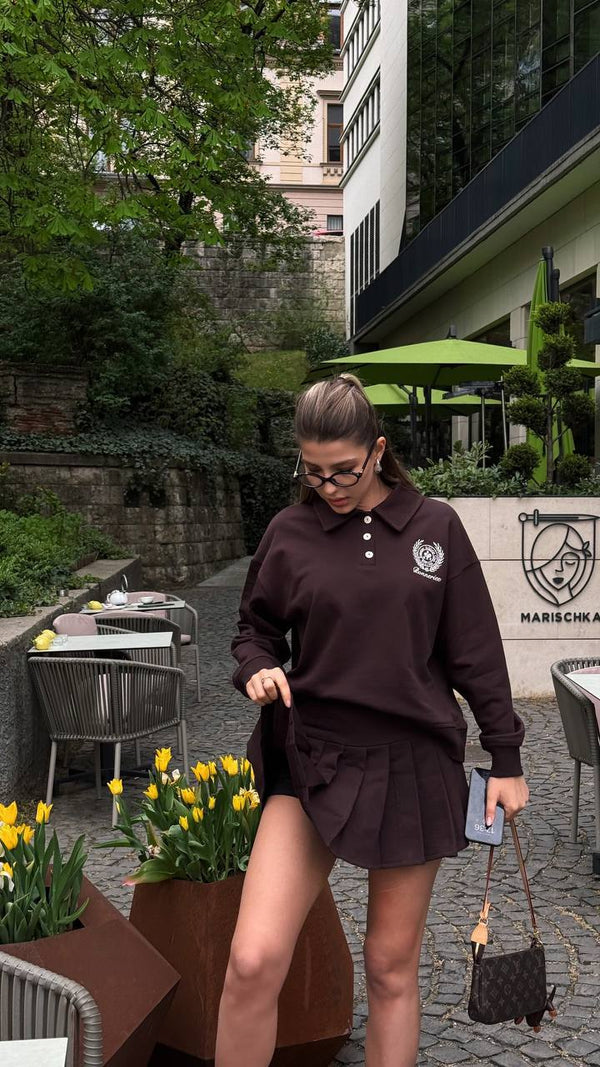 Chocolate Tennis Polo Set
