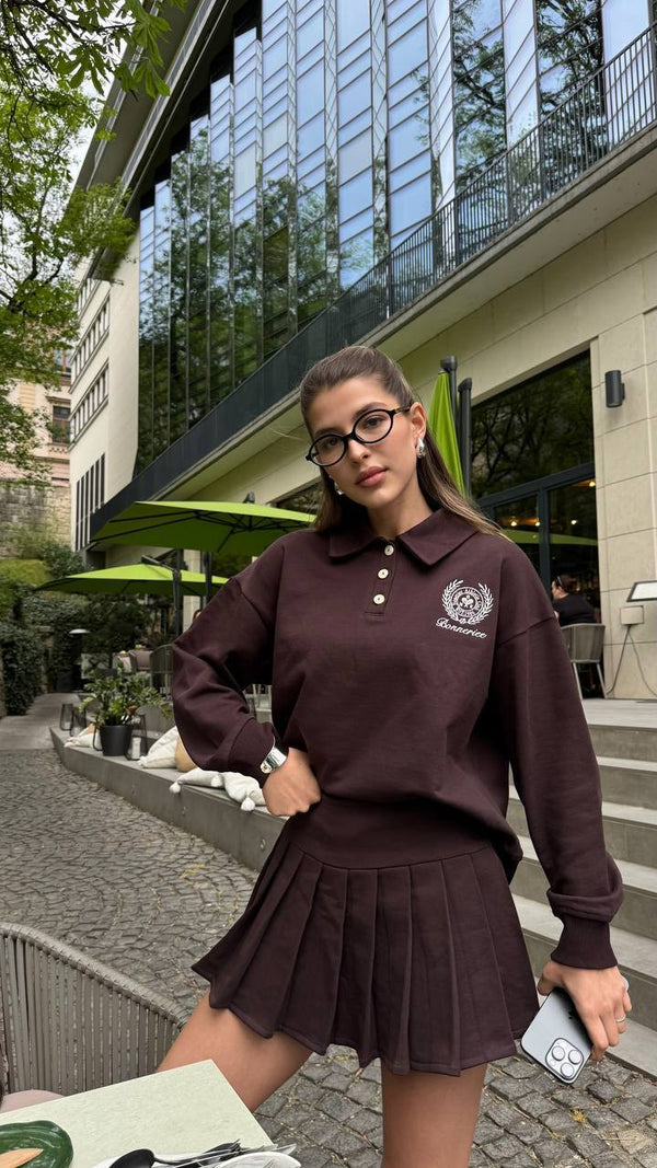 Chocolate Tennis Polo Set