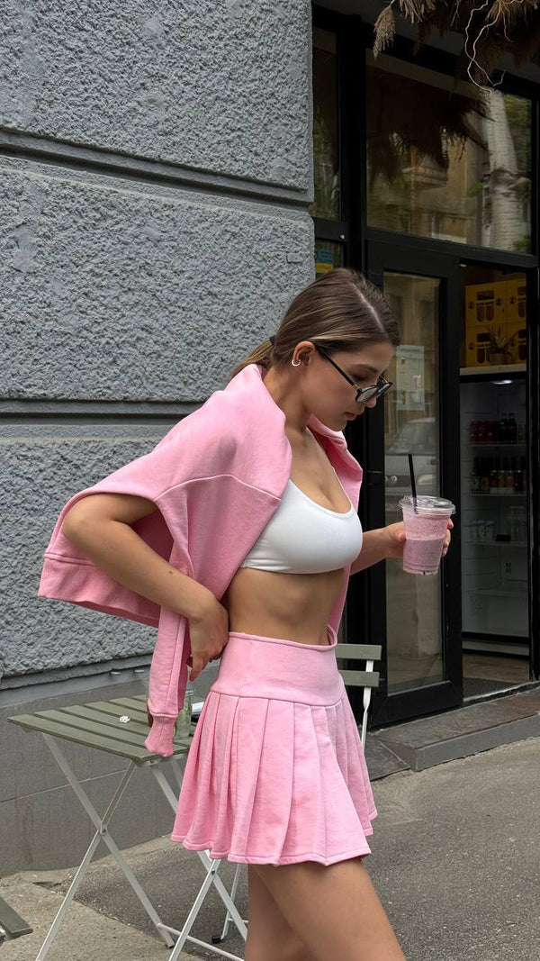 Pink Tennis Polo Set