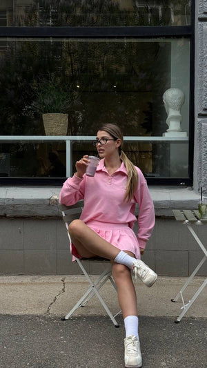 Pink Tennis Polo Set