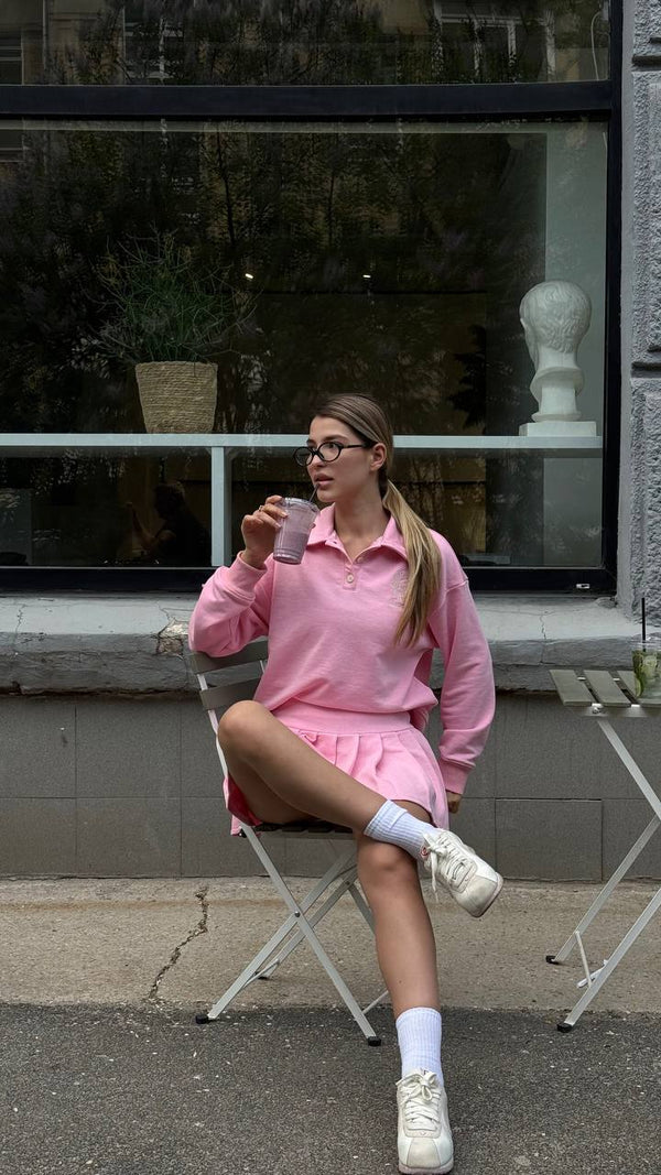 Pink Tennis Polo Set