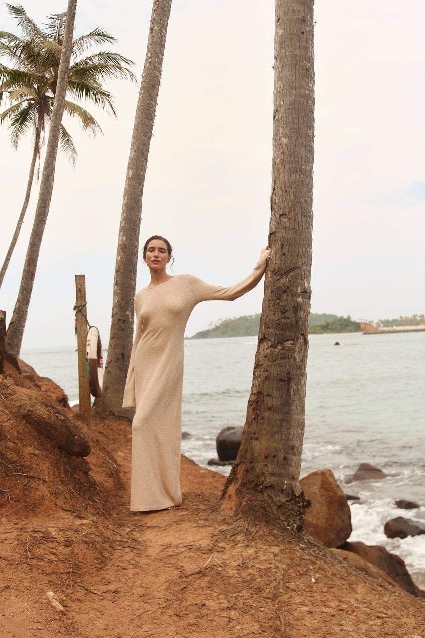 Dune Whisper Boucle Maxi Dress