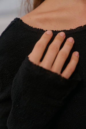 Noir Silhouette Boucle Maxi Dress