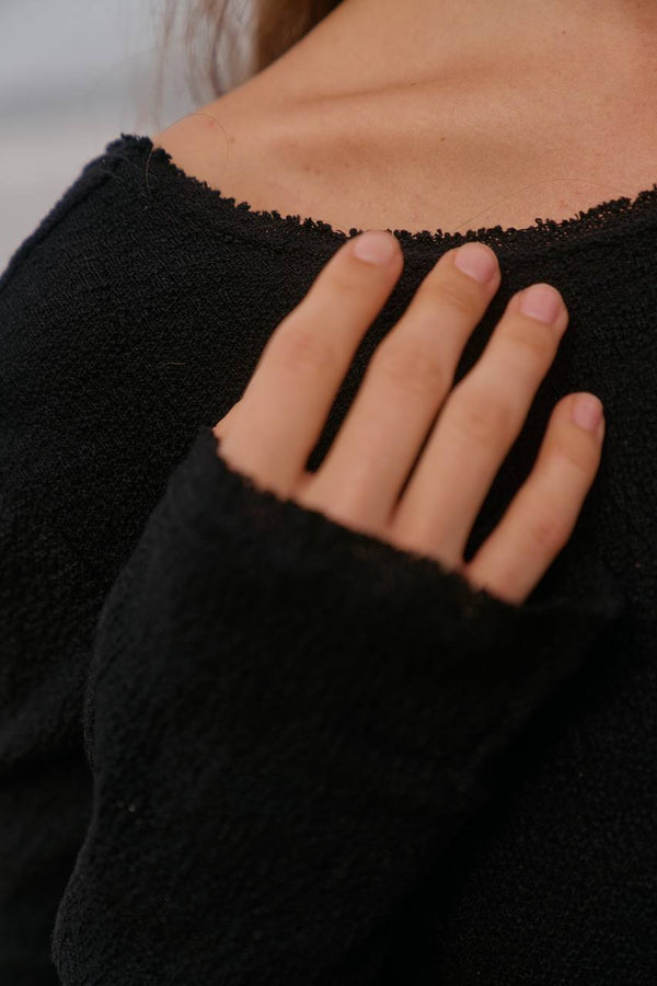 Noir Silhouette Boucle Maxi Dress