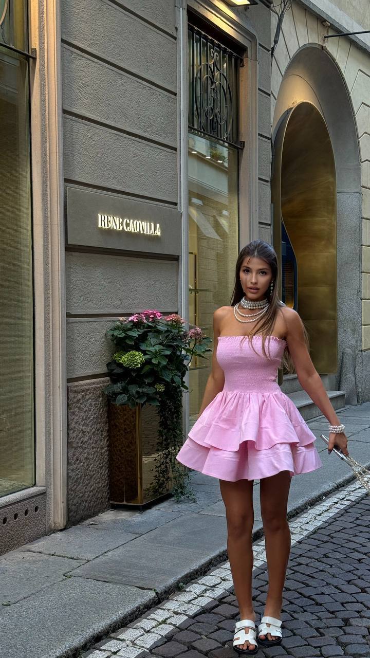 Rose Sorbet Corset Mini Dress