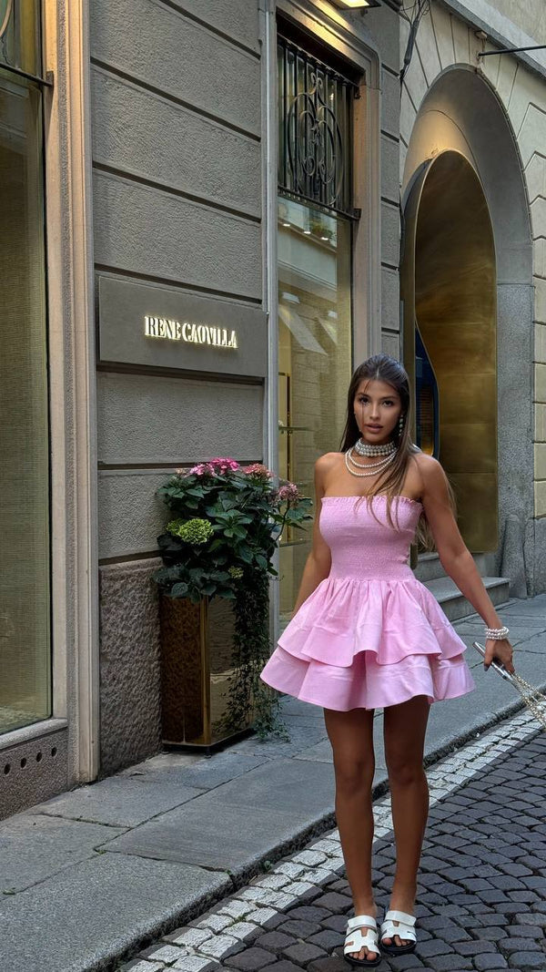 Rose Sorbet Corset Mini Dress
