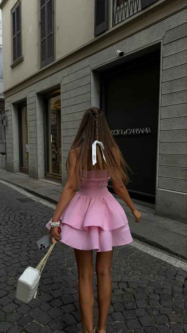 Rose Sorbet Corset Mini Dress