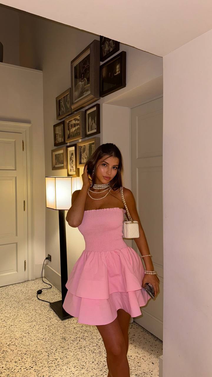 Rose Sorbet Corset Mini Dress