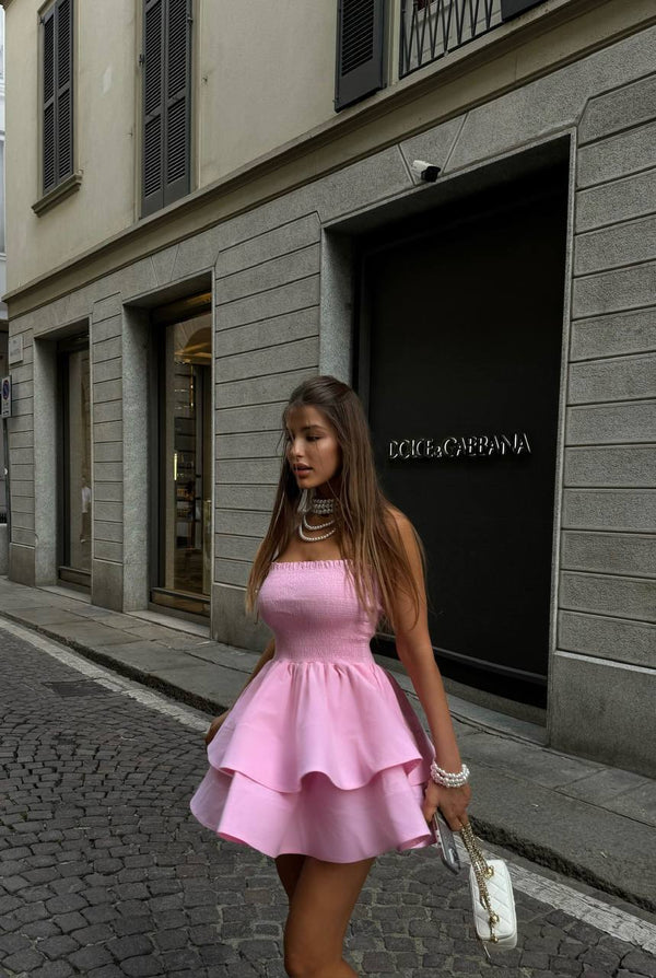 Rose Sorbet Corset Mini Dress