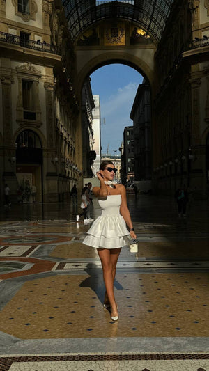 Ivory Whisper Corset Mini Dress
