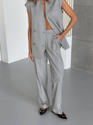 Grey Viscose Suit Set