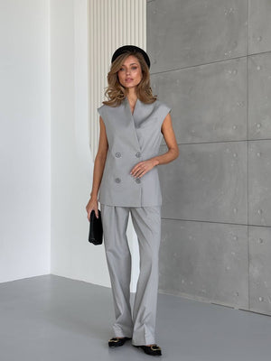 Grey Viscose Suit Set