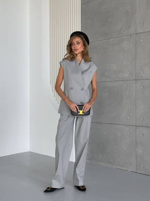 Grey Viscose Suit Set