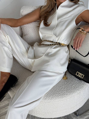 Ivory Viscose Suit Set