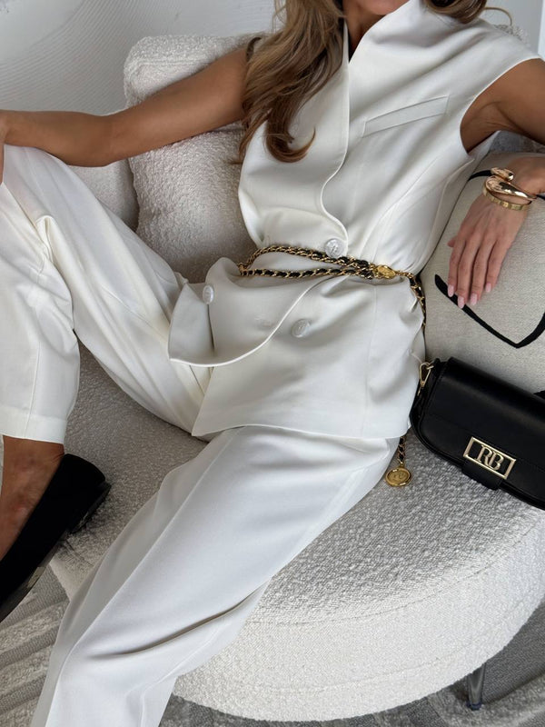 Ivory Viscose Suit Set