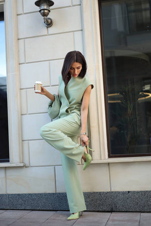 Pistachio Viscose Suit Set