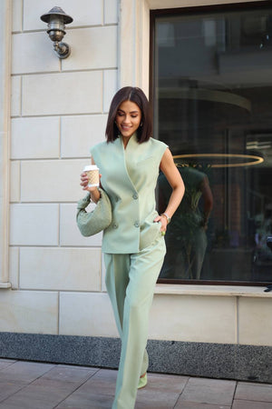 Pistachio Viscose Suit Set