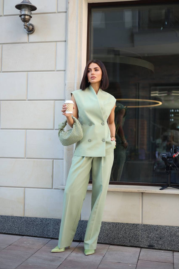 Pistachio Viscose Suit Set