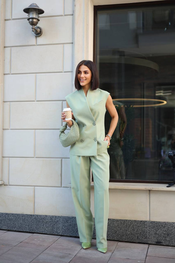 Pistachio Viscose Suit Set