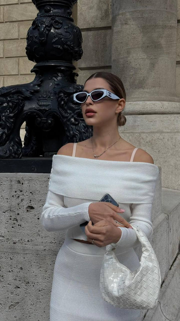 Ivory Knit Off-Shoulder Set