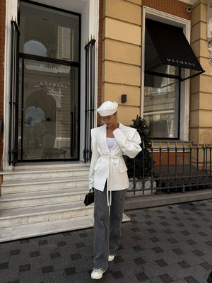 White Bali Belted Blazer