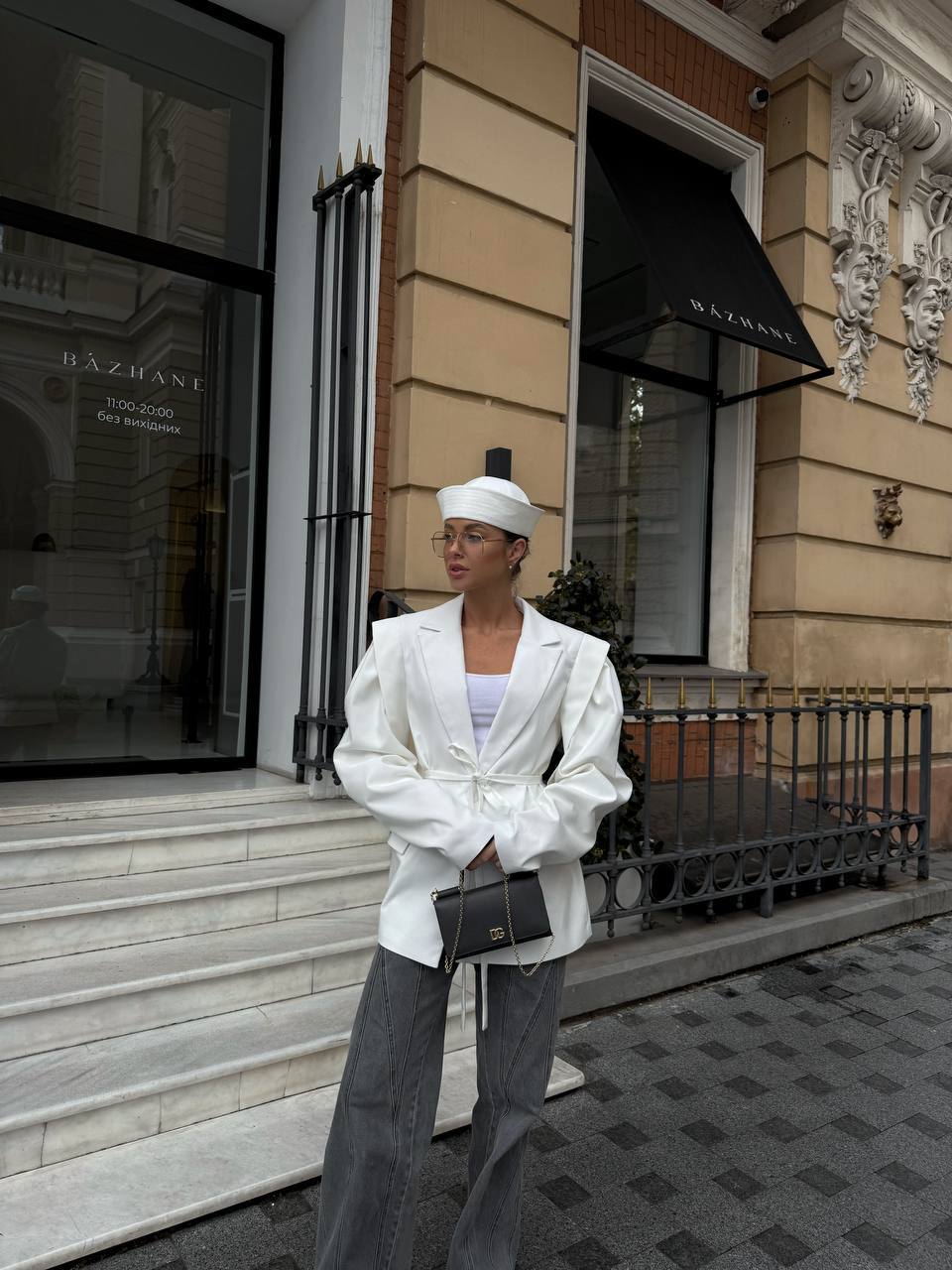 White Bali Belted Blazer