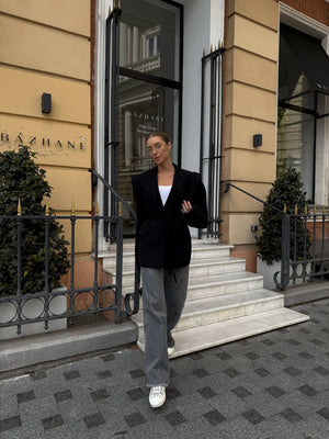 Black Bali Belted Blazer
