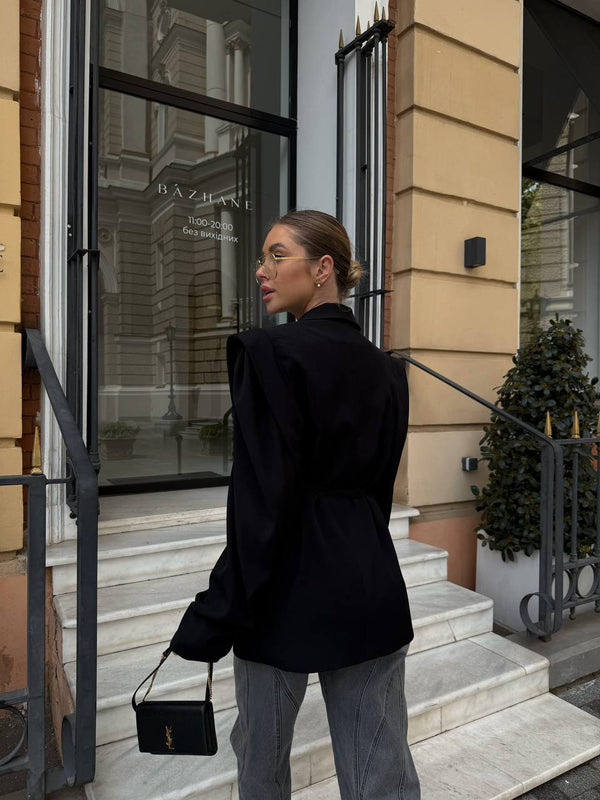 Black Bali Belted Blazer