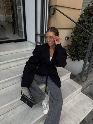 Black Bali Belted Blazer