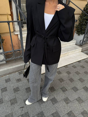 Black Bali Belted Blazer