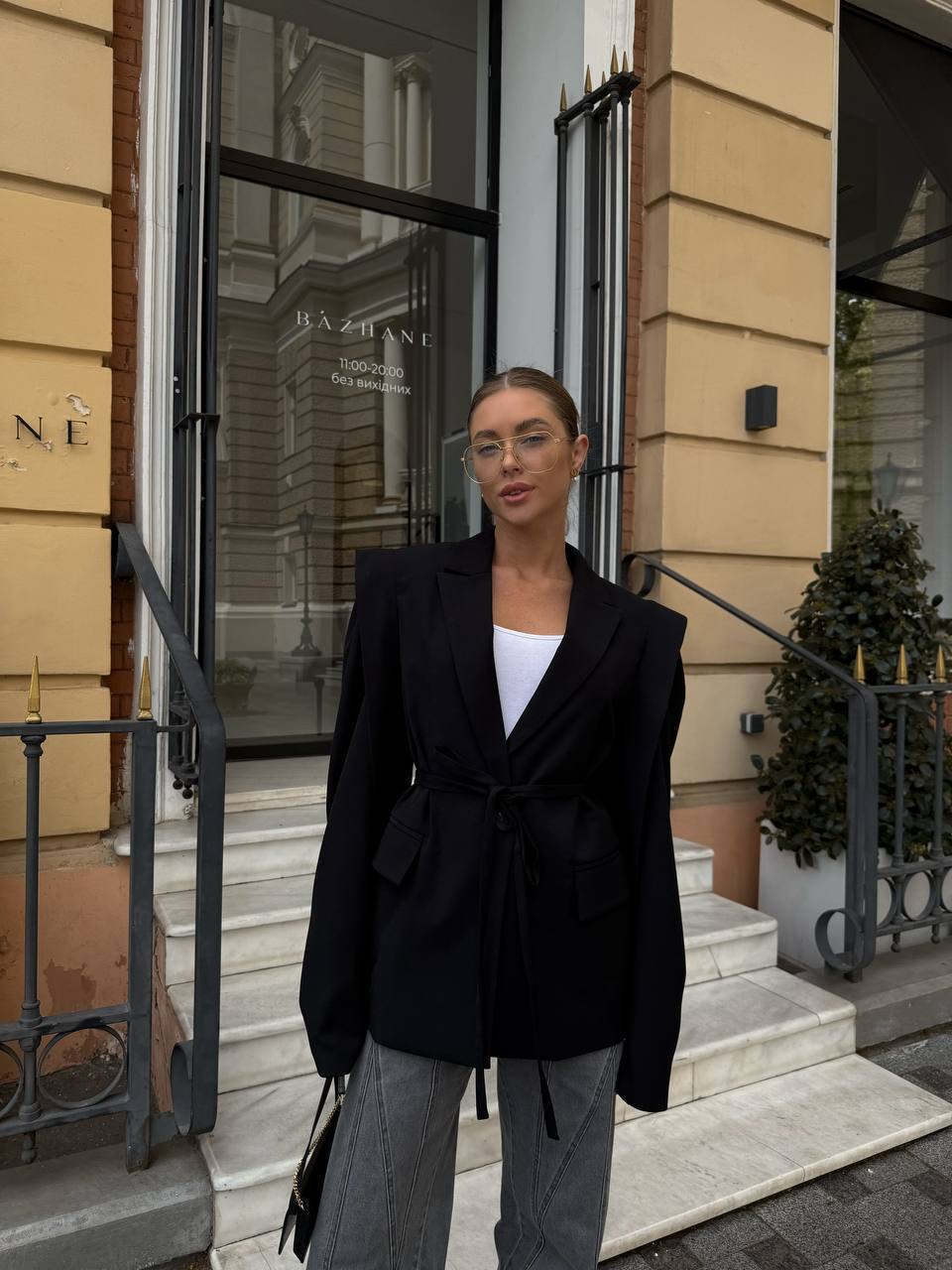 Black Bali Belted Blazer