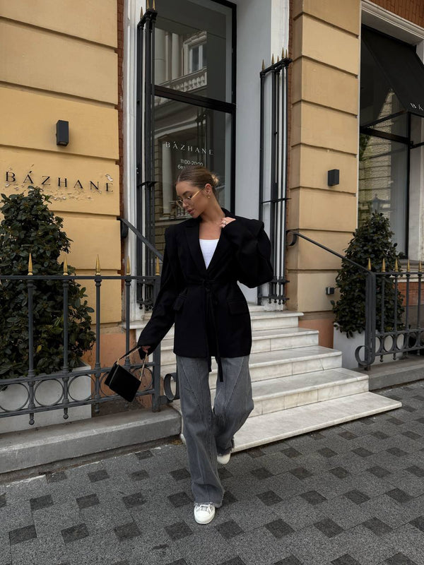 Black Bali Belted Blazer