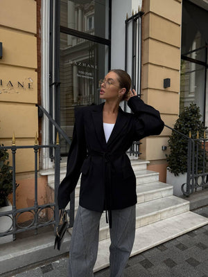 Black Bali Belted Blazer
