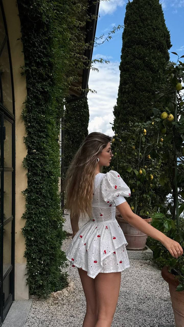 White Bloom Romper