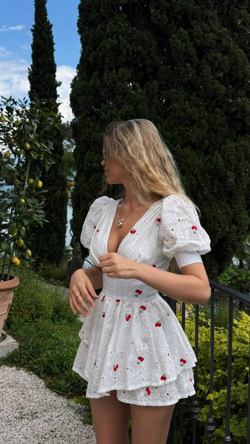 White Bloom Romper