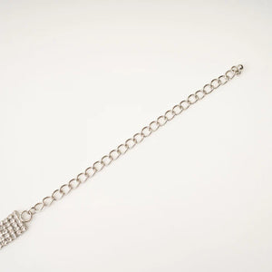 Silver Crystal Fringe Statement Choker