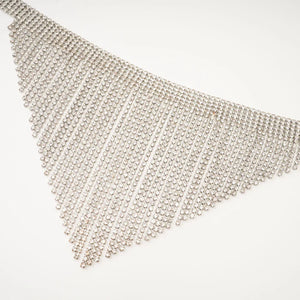 Silver Crystal Fringe Statement Choker